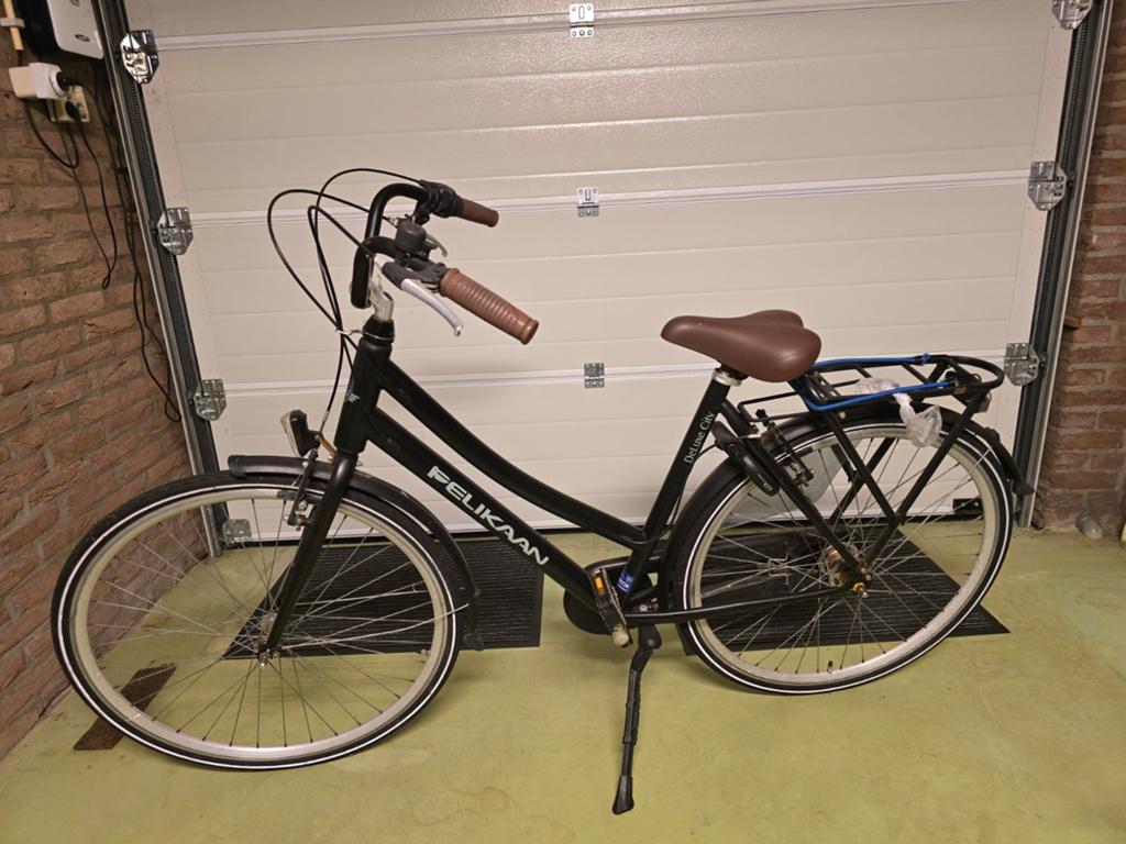 Pelikaan Deluxe City fiets - Zwart, Velgrem, Versnellingen, Ophalen, Overige merken