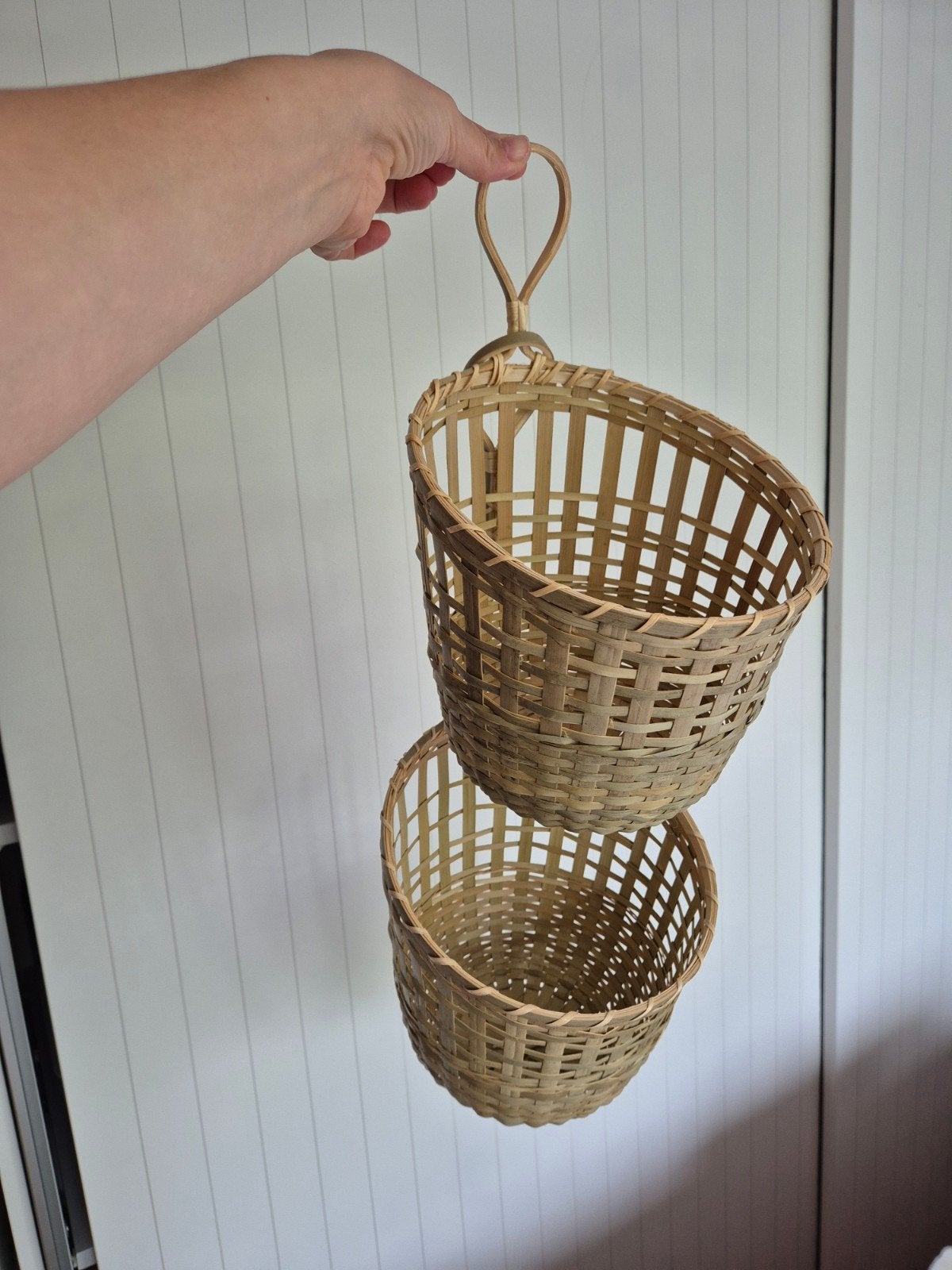 2x IKEA KLYKET Hangmand Bamboe, Ophalen, Mand, Rond, Nieuw