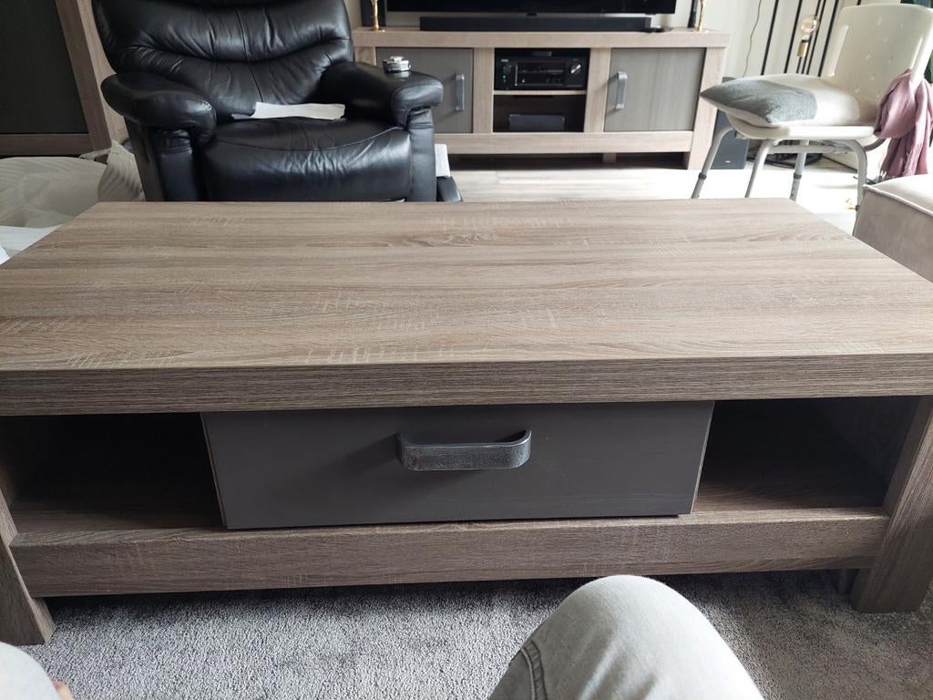 Salontafel met grote lade - Zeer netjes, Huis en Inrichting, Tafels | Salontafels, 100 tot 150 cm, Zo goed als nieuw, Minder dan 50 cm