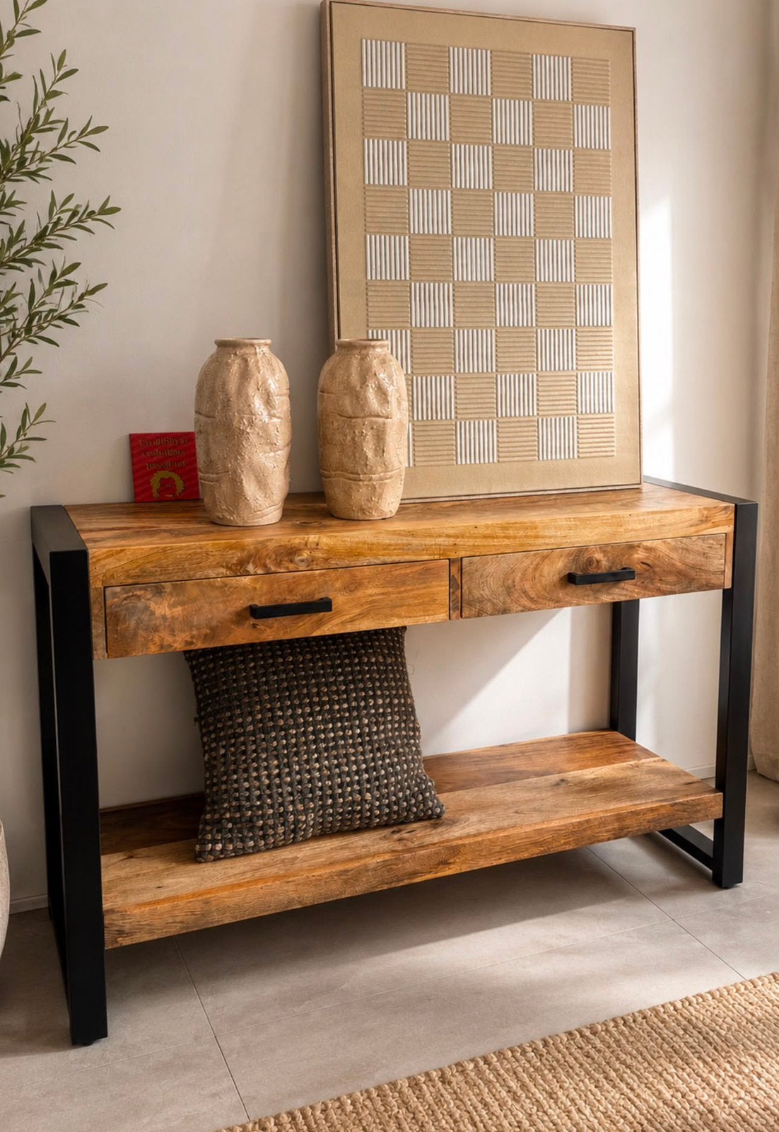 Magazijn leegverkoop sidetable Britt mangohout metaal zwart, Hout, Nieuw, Ophalen of Verzenden, Info@wkhome.nl