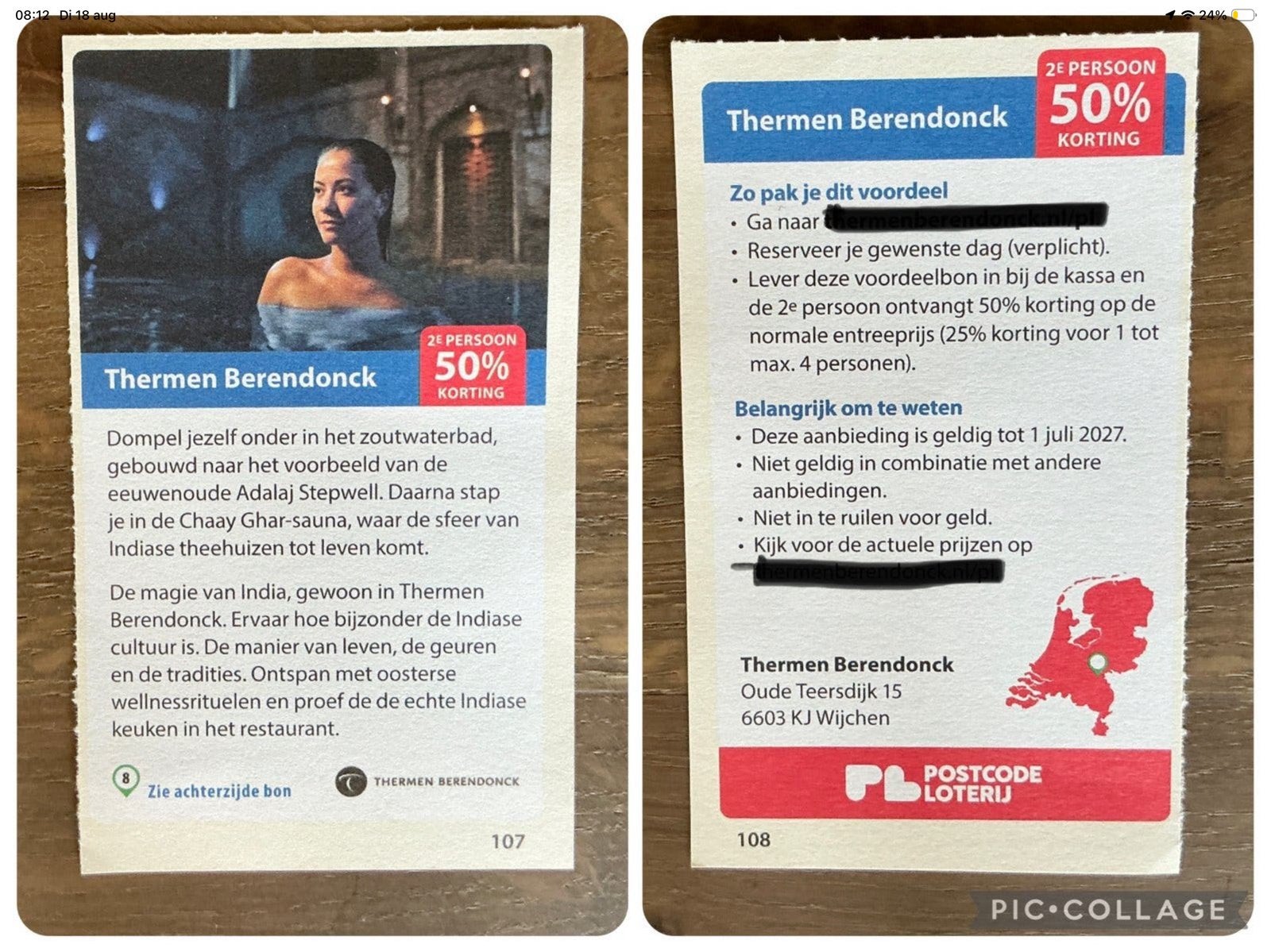 Kortingsbon voor sauna Thermen Berendonck Wijchen (KWF), Tickets en Kaartjes, Kortingsbon, Spa of Sauna