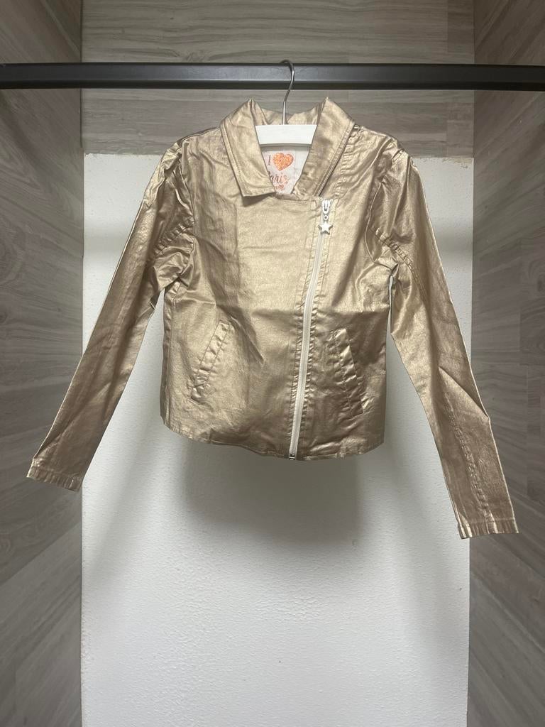 Gouden bikerjack voor meisjes - I love Paris, Ophalen of Verzenden, Zo goed als nieuw