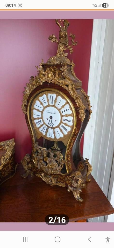 Zeer grote boulle consolle klok 130 cm, Antiek en Kunst, Ophalen
