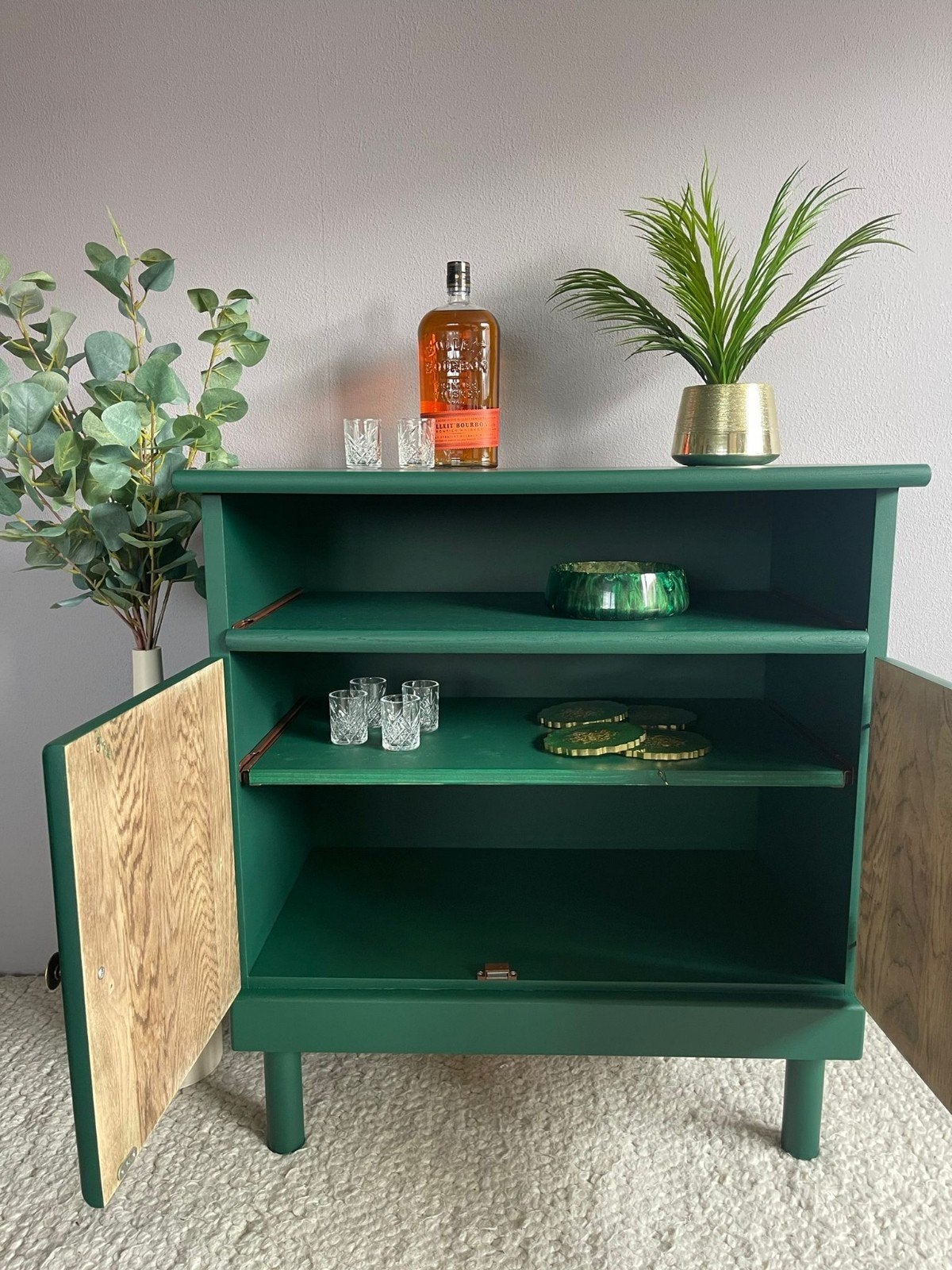 Unieke handgeschilderde vintage barkast / drankkast, Ophalen of Verzenden, 25 tot 50 cm, 50 tot 100 cm