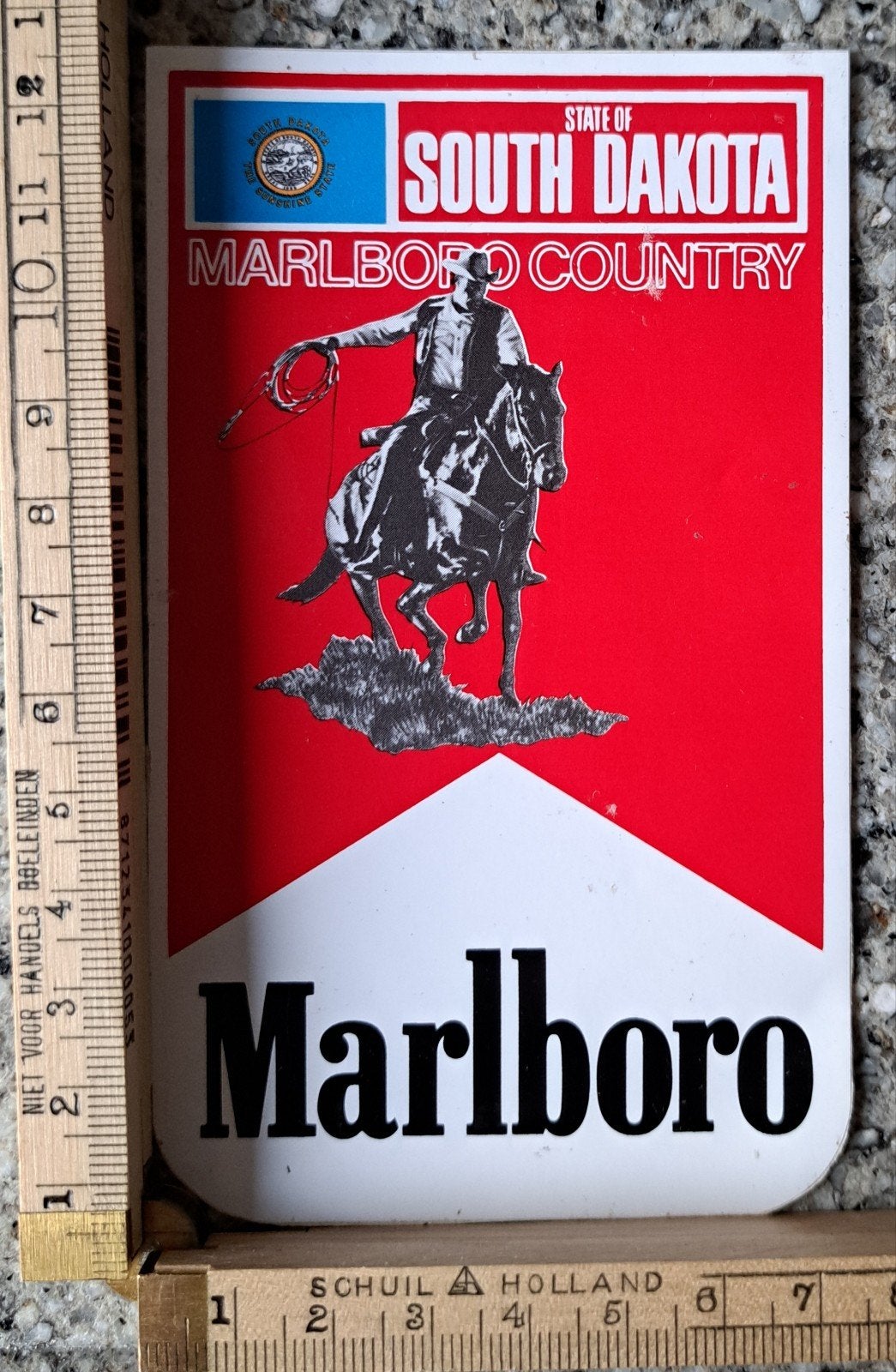 vintage sticker Marlboro Country western south Dakota, Ophalen of Verzenden, Zo goed als nieuw, Merk