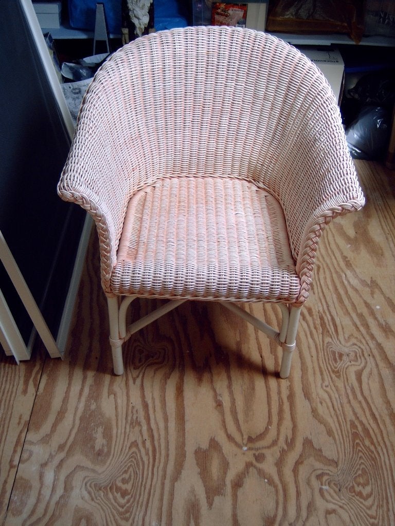Rotan stoel, roze, Ophalen, Overige kleuren, Riet of Rotan, Zo goed als nieuw