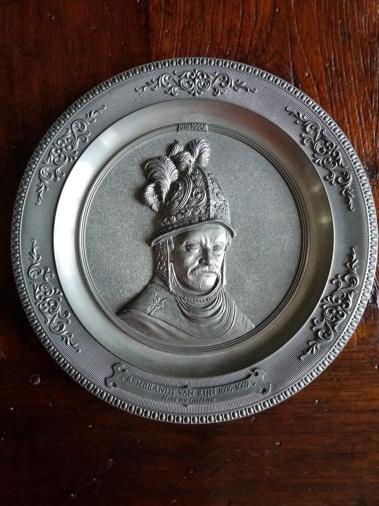 Tinnen (Wand) Bord - WMF - Zinn Ges Gesch - Rembrandt, Antiek en Kunst, Antiek | Tin, Ophalen