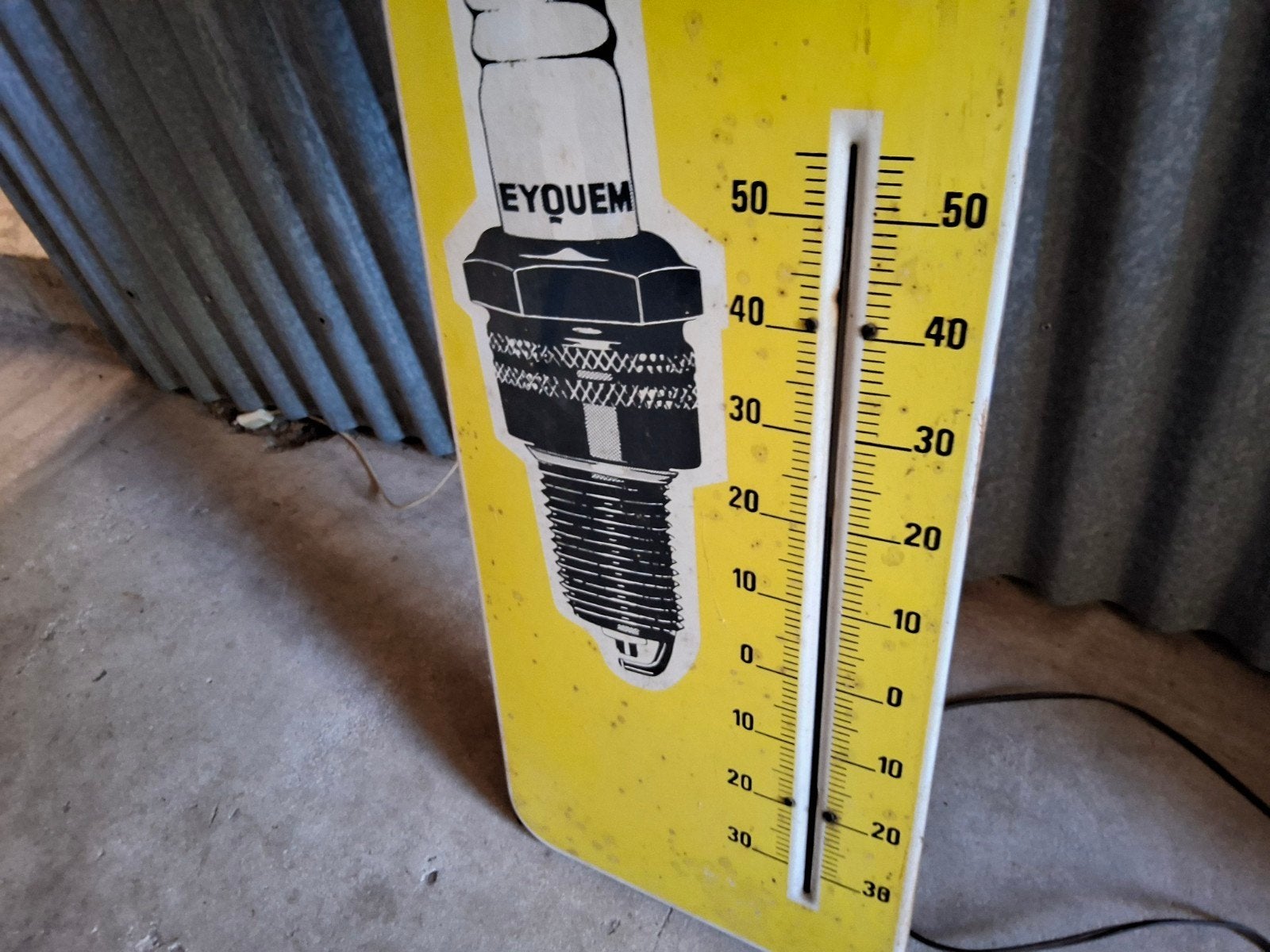 Vintage EYQUEM Thermometer - Garage Decoratie, Ophalen