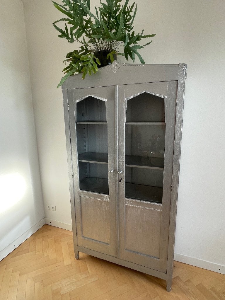 Vitrinekast, Ophalen, Glas, Vintage vitrinekast, 50 tot 100 cm