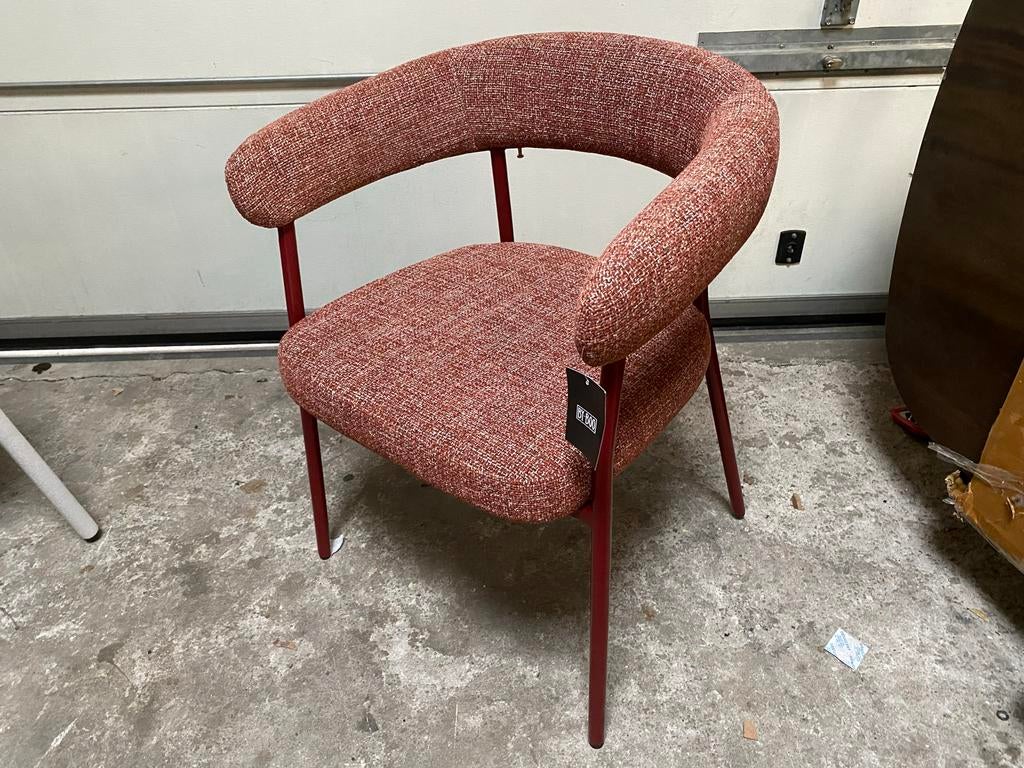 Yovi Stoelen Bordeaux Frame - 10 Stuks op Voorraad, Ophalen, Nieuw, Stof, Vijf, Zes of meer stoelen