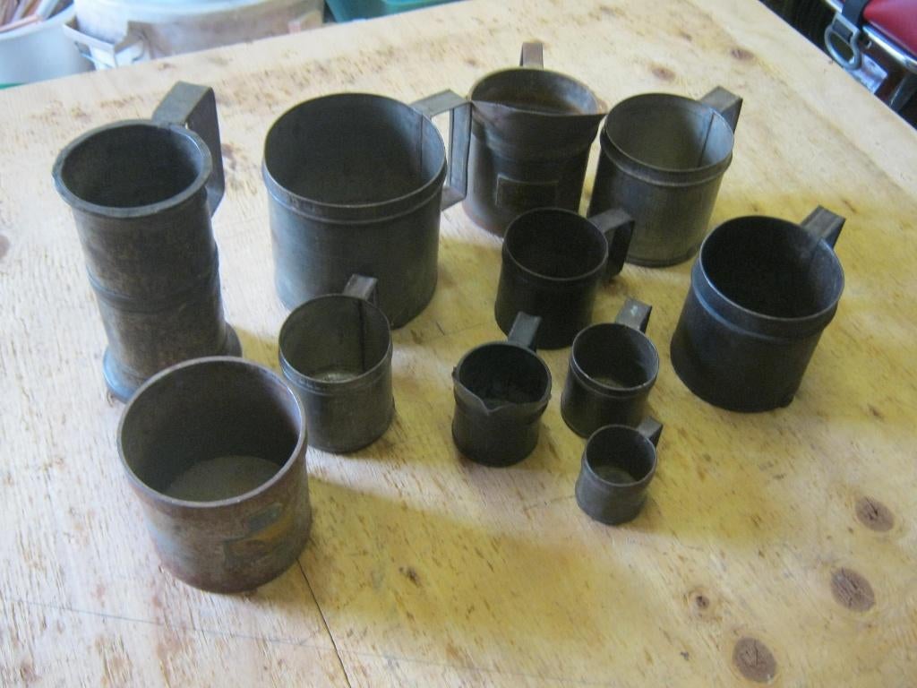 Div antieke maatbekers (inhoudsmaten ), Antiek en Kunst, Ophalen of Verzenden