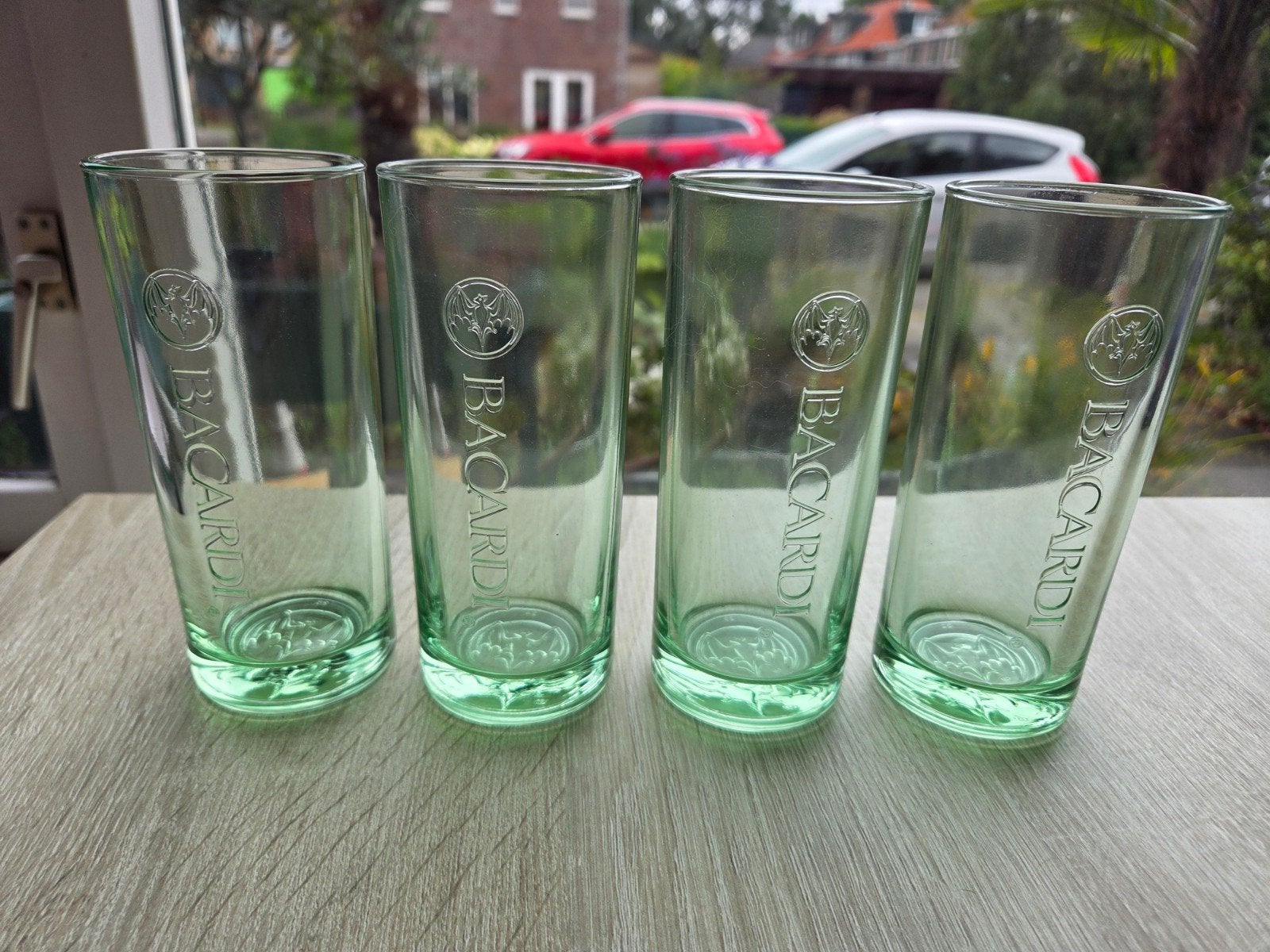 4 bacardi glazen, Ophalen of Verzenden, Zo goed als nieuw, Overige typen