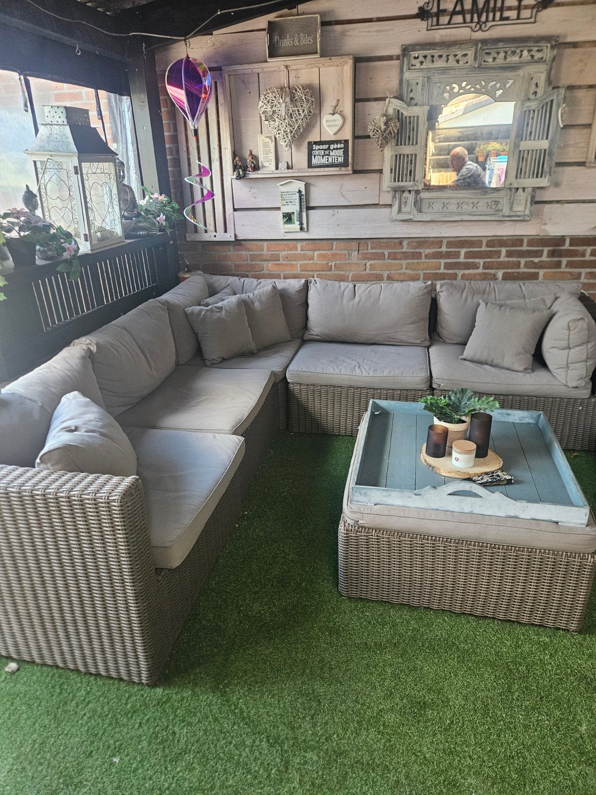 Lounge set, Tuin en Terras, Tuinsets en Loungesets, Ophalen, Gebruikt, Kunststof, Bank