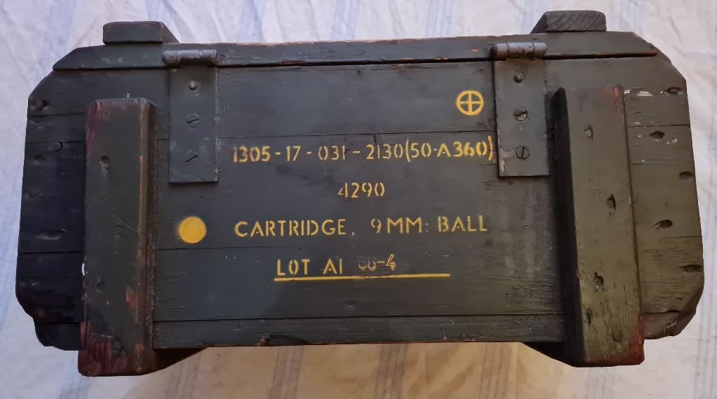 Stoere houten munitiekist NL leger, Ophalen, Landmacht, Nederland, Kist of Geocache