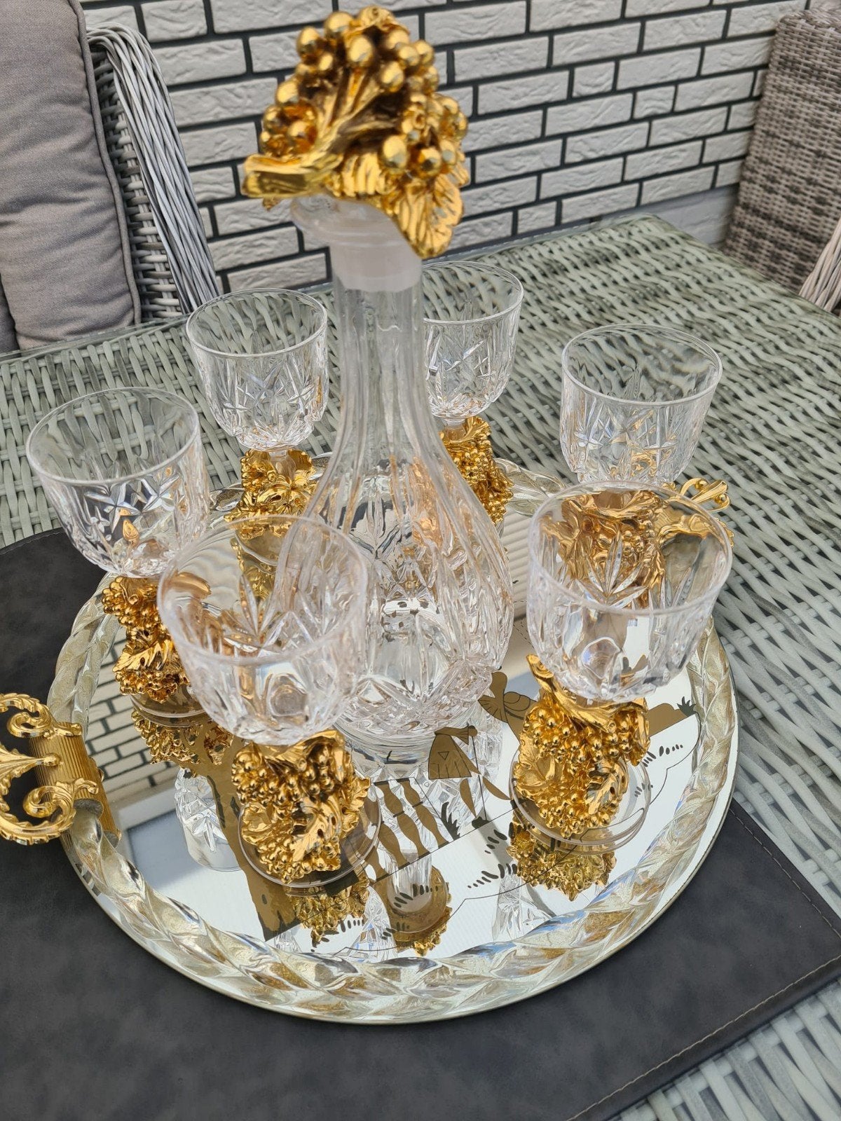 Luxe Kristallen Karaf Set met Gouden Details, Ophalen
