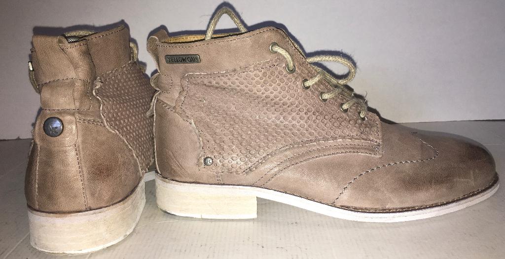 YELLOW CAB Taupe bruine geheel leren hoge heren schoenen 41, Overige kleuren, Yellow cab, Ophalen of Verzenden, Zo goed als nieuw