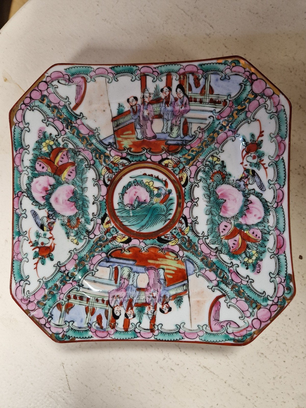 Antiek Chinees Canton Famille Rose Porseleinen Schaal, Ophalen of Verzenden