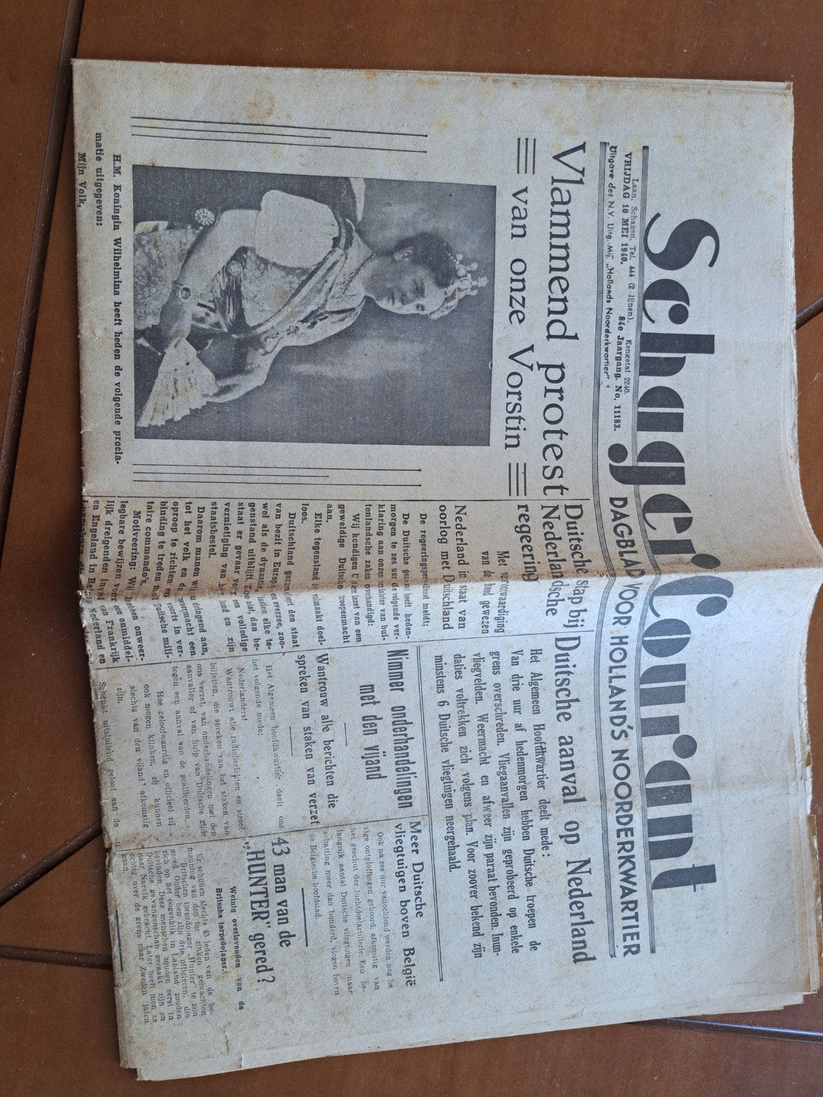 SCHAGEN  Schager Courant. 10 Mei 1940, Ophalen of Verzenden, 1940 tot 1960, Krant