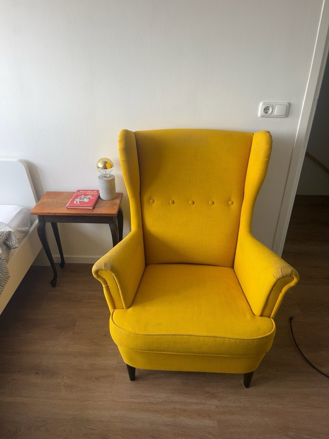 Gele oorfauteuil  IKEA STRANDNOM, Huis en Inrichting, Fauteuils, Ophalen, Gebruikt, Stof, 75 tot 100 cm