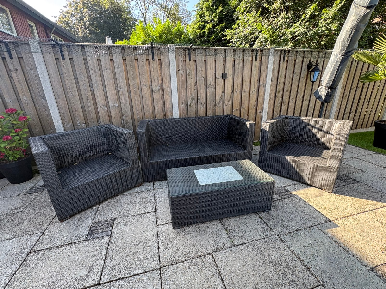 Rotan tuinset gratis af te halen, Ophalen, 5 zitplaatsen, Gebruikt, Rotan