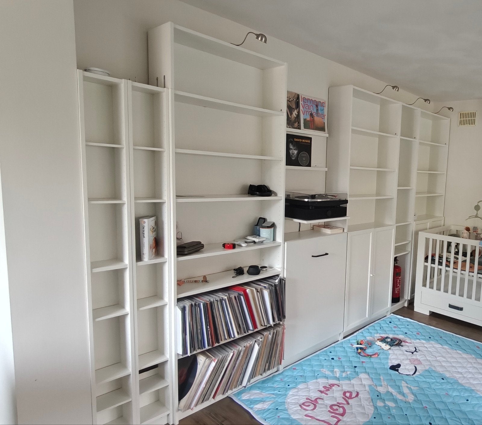 Grote IKEA Billy kastenwand / boekenkast wit, Ophalen, Zo goed als nieuw, 25 tot 50 cm, 200 cm of meer
