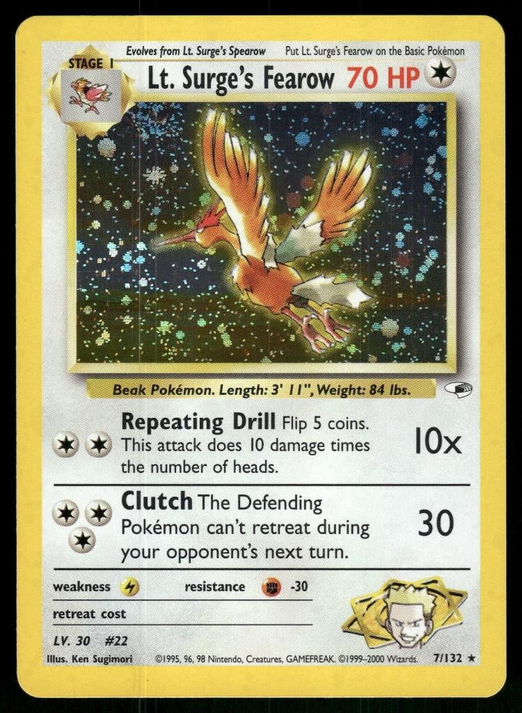 Lt. Surge's Fearow 7/132 - Gym Heroes (NM), Verzenden, Gebruikt