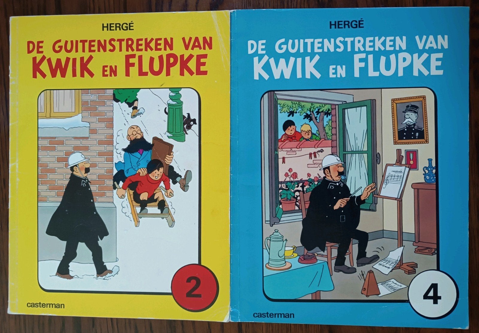 Kwik en Flupke nrs 2 & 4 - Hergé (1975, 1976) - Prima staat, Boeken, Gelezen, Ophalen of Verzenden, Meerdere stripboeken, Hergé