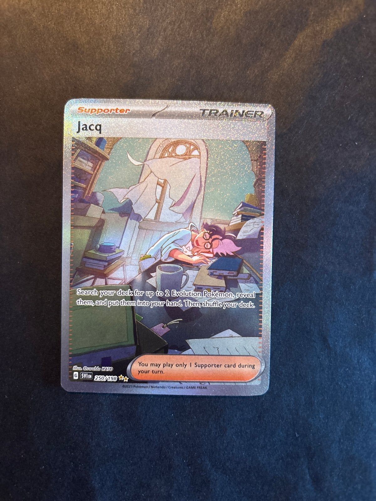 Pokémon TCG Jacq Full Art Trainer Kaart (SV01 250/198), Ophalen, Zo goed als nieuw, Losse kaart, Foil