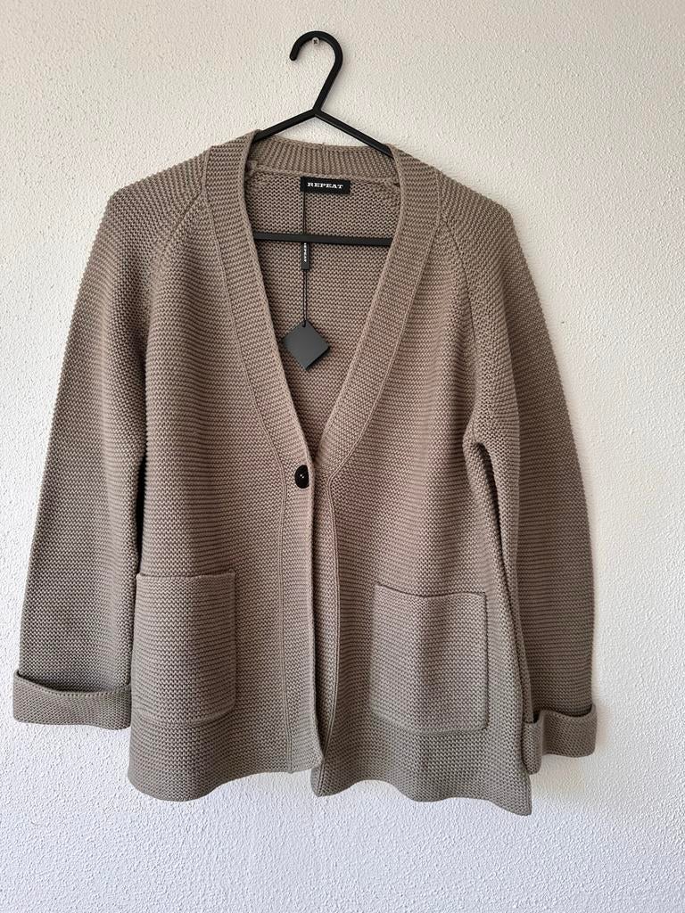 Repeat Cashmere Dames Vest Maat 38 (S) Beige, Kleding | Dames, Verzenden, Nieuw, Maat 36 (S), Beige