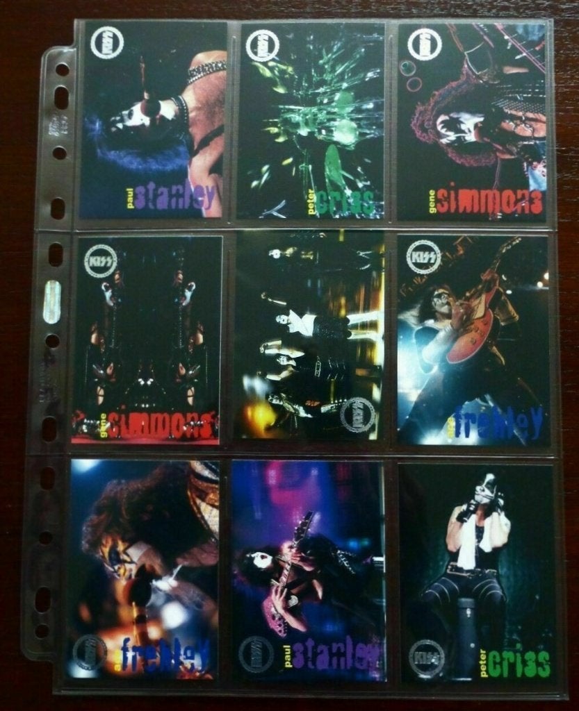 KISS COMPLETE SET VAN 9 EXCLUSIVE COLLECTOR CARDS 1997, Ophalen of Verzenden, Nieuw, Foto of Kaart