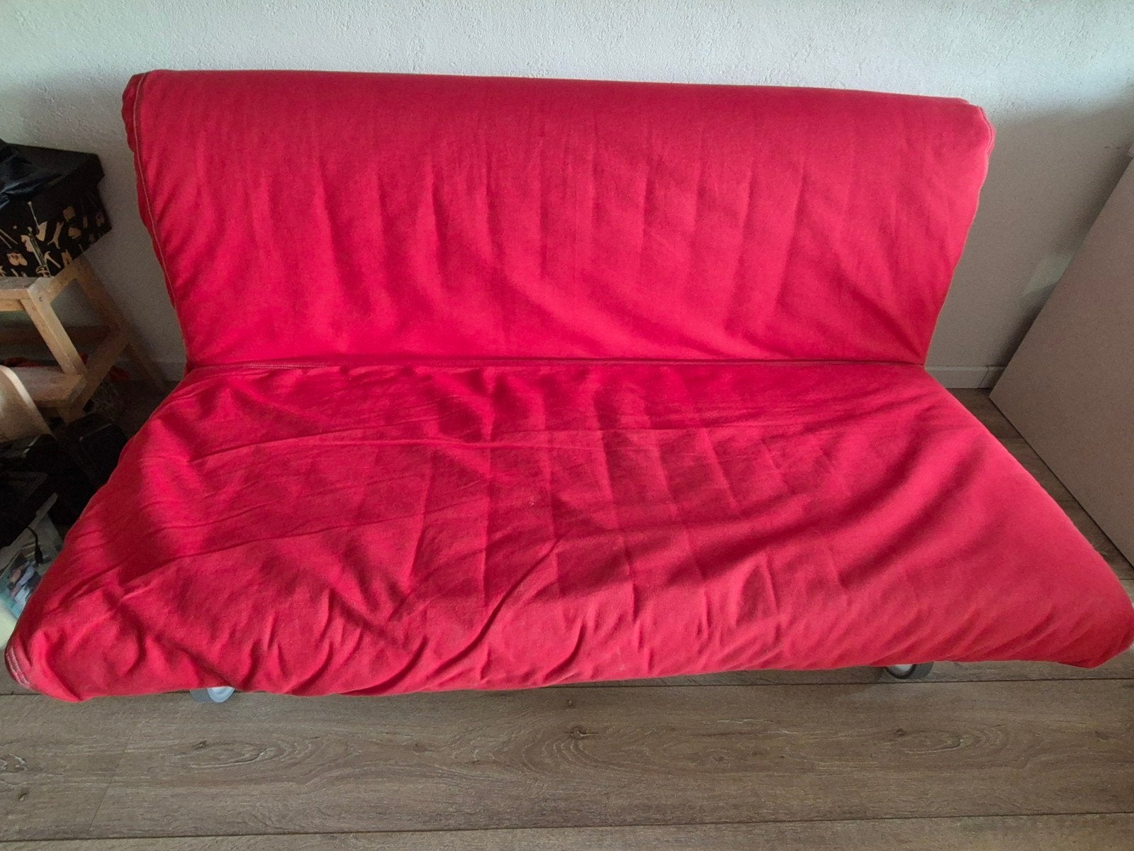 IKEA Lycksele LÖVÅS slaapbank rood, Ophalen, Gebruikt, Tweepersoons, 140 cm