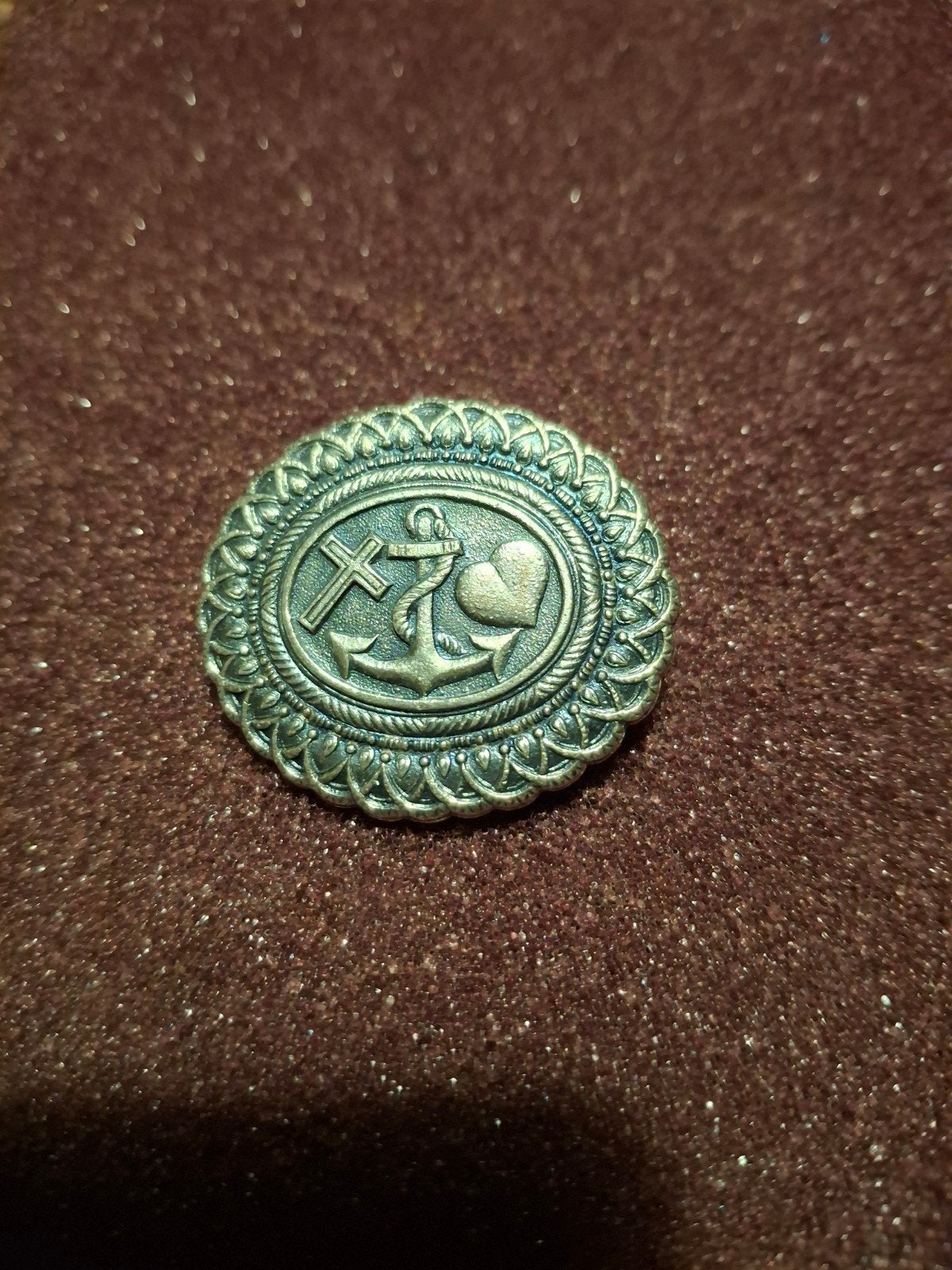 Broche geloof hoop liefde, Ophalen of Verzenden, Zilver, Overige materialen