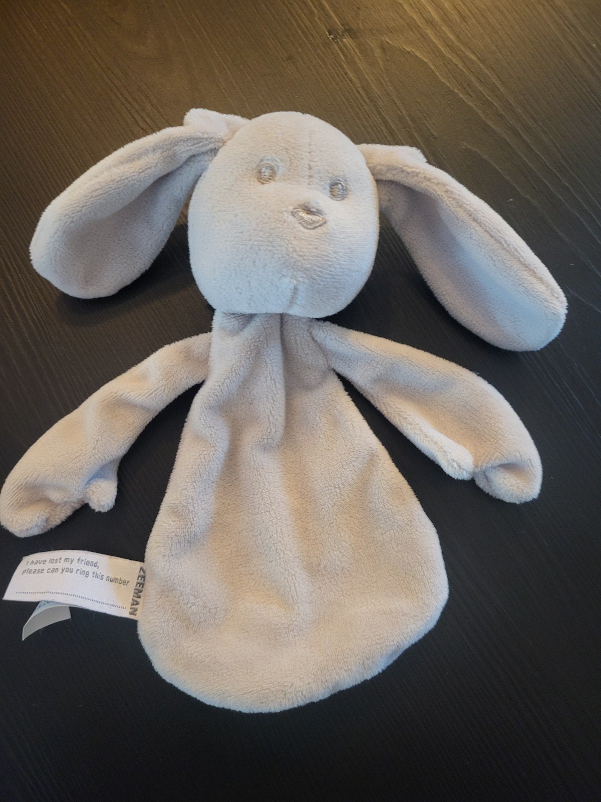 Nieuw Zeeman konijn knuffeldoekje - zacht en lief, Overige merken, Grijs, Nieuw, Ophalen of Verzenden