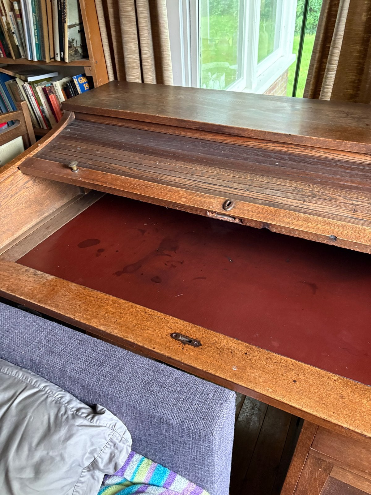 Antiek rolluikbureau van hout, Ophalen of Verzenden