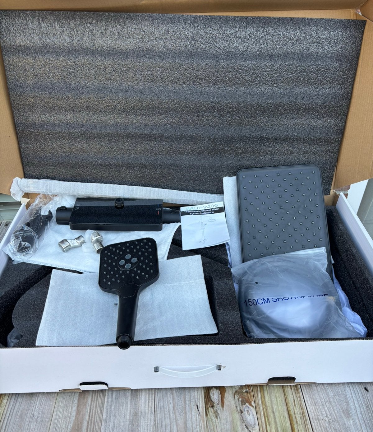 Te Koop Regendouche Set Zwart Gebruikt, Huis en Inrichting, Ophalen, Gebruikt, Met douche