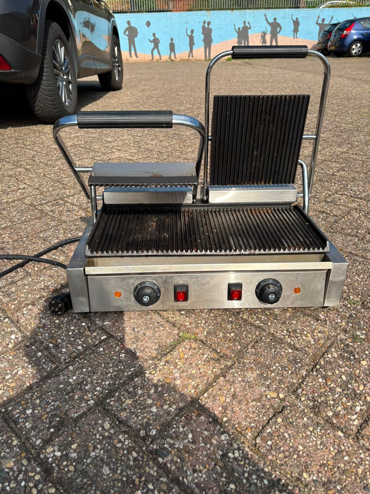 Supermooie dubbele paninigrill /tostie, Ophalen, Zo goed als nieuw
