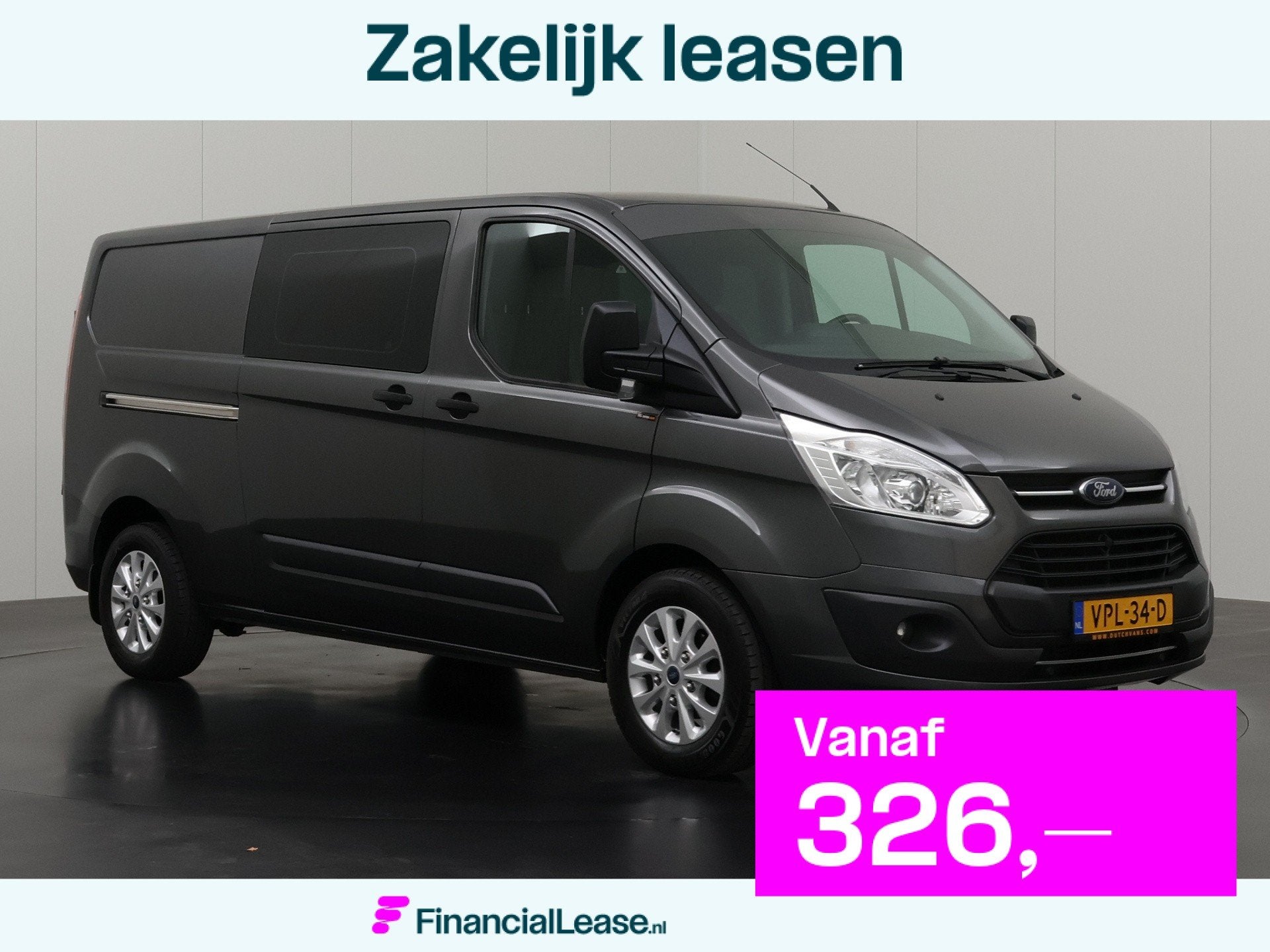 Ford Transit Custom 2.0TDCI L2H1 Ambiente | Achterdeuren | A, Auto's, Bestelauto's, Bedrijf, Lease, Financial lease, ABS, Airconditioning