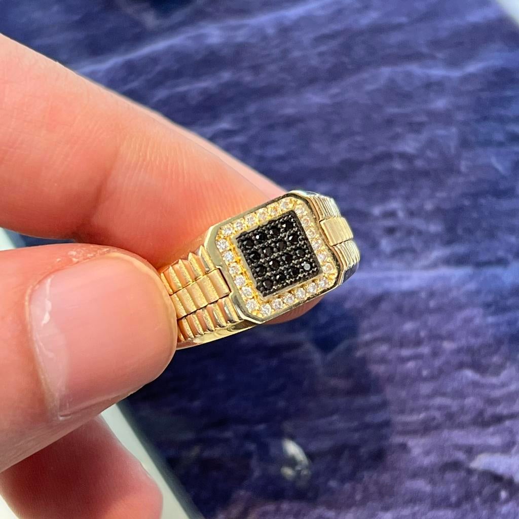14 karaat gouden ring prachtig model rolex schakel, Ophalen of Verzenden, Nieuw, Goud, Dame