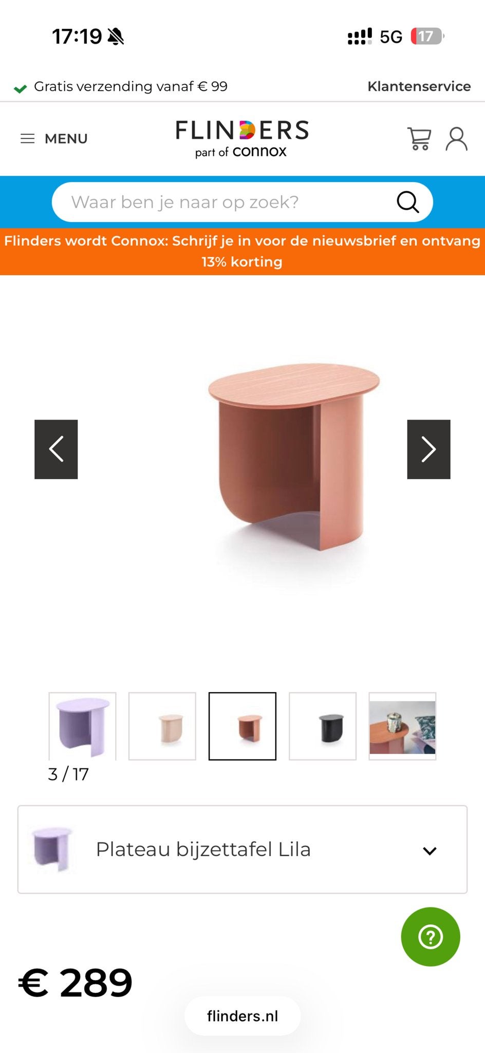 FEST Plateau bijzettafel, Minder dan 55 cm, Nieuw, Ophalen of Verzenden, Ovaal