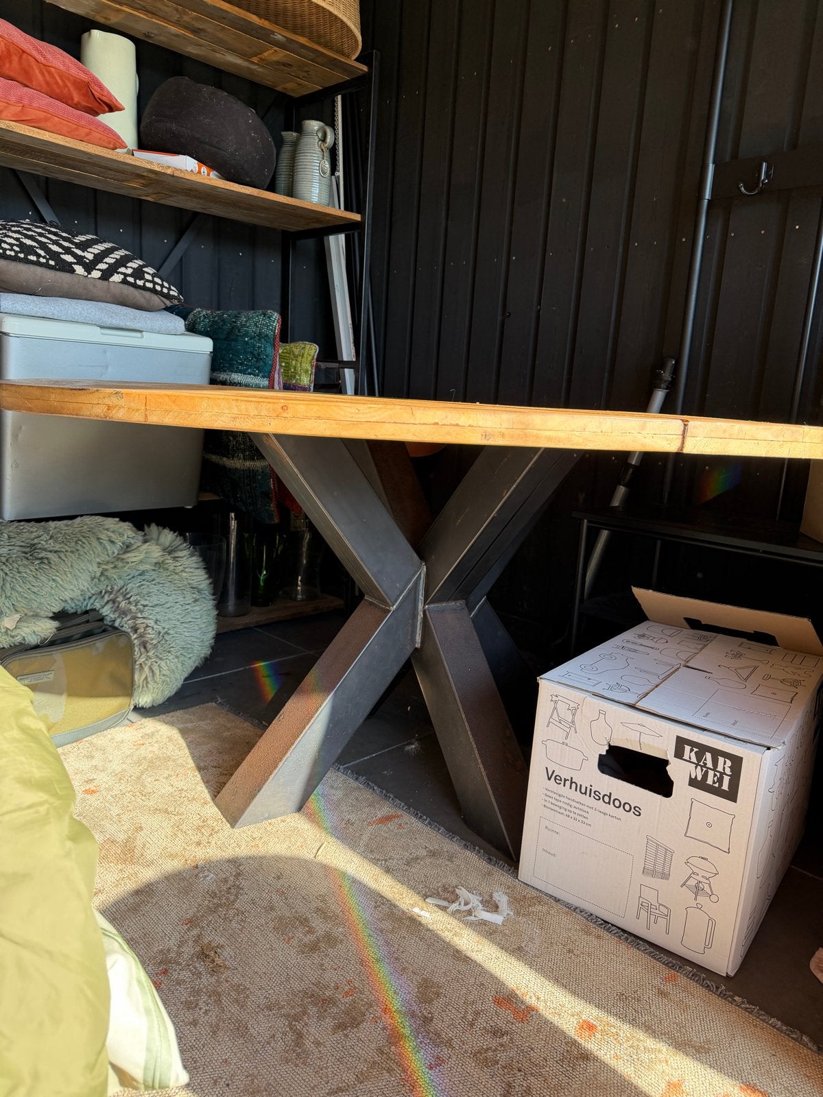 Ronde tafel 1,5 meter, Huis en Inrichting, Tafels | Eettafels, Ophalen, Gebruikt, 100 tot 150 cm, 150 tot 200 cm