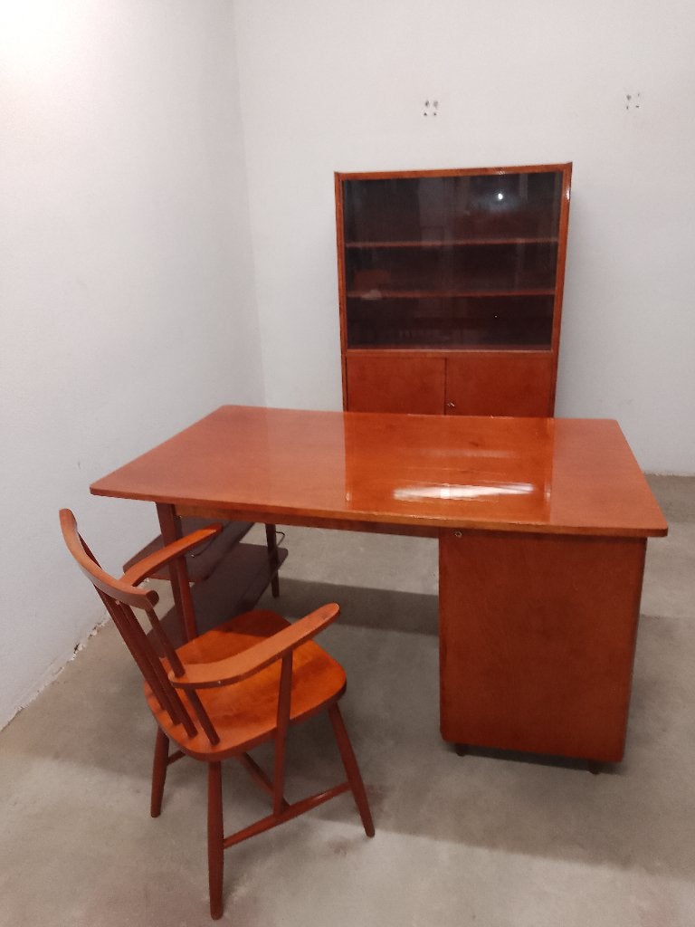 Belgische MidCentury Modern bureauset Imexcotra jaren ‘60, Ophalen, Gebruikt, 100 tot 150 cm, 75 cm of meer