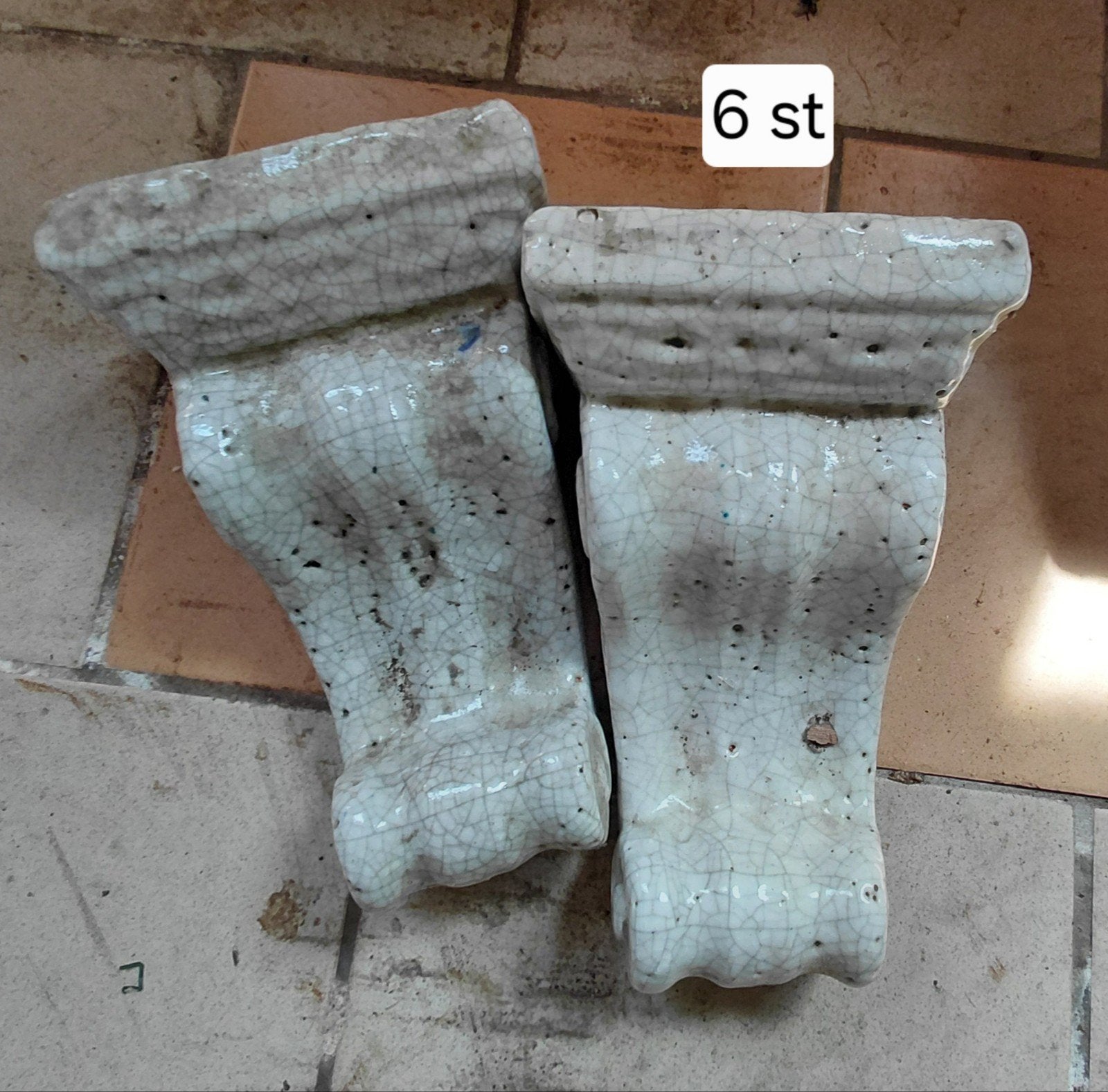 Antieke keramische poten (6 stuks), Ophalen