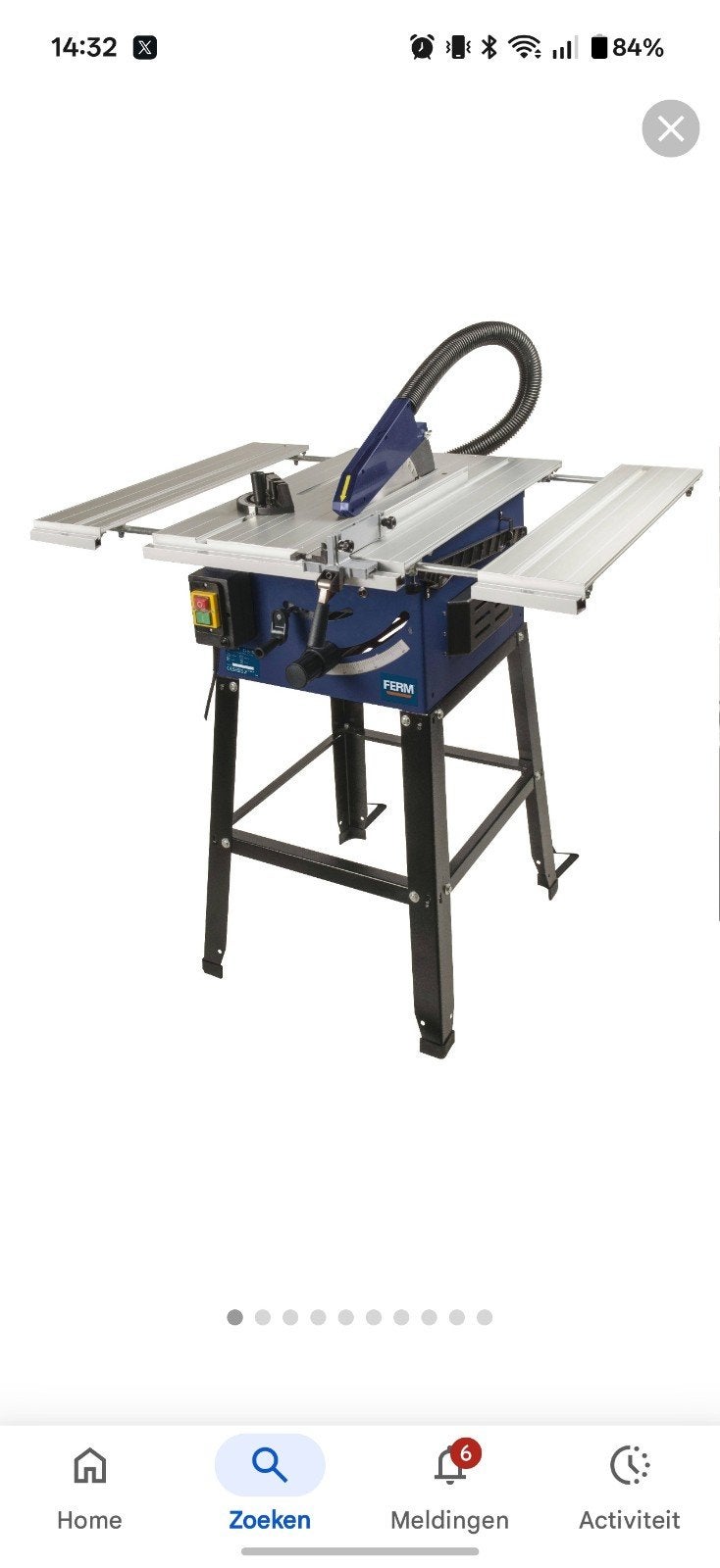Ferm Tafelzaag 1800w - Krachtige Cirkelzaag voor Houtbewerki, Ophalen, Cirkelzaag, 70 mm of meer, Nieuw