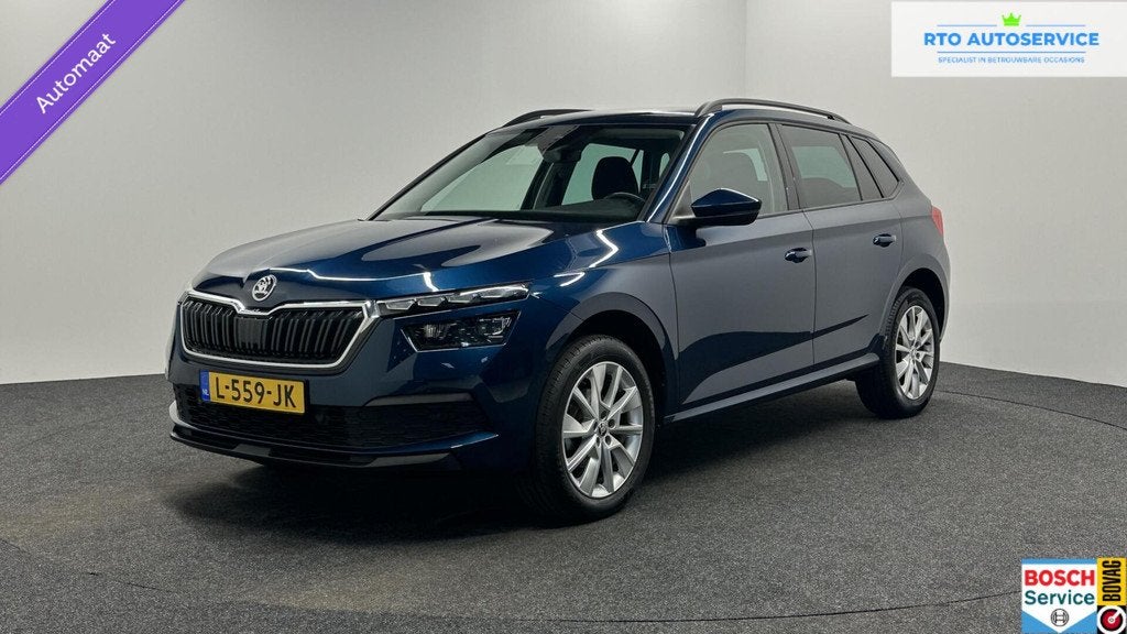 Skoda Kamiq 1.5 TSI ACT Business Edition|Carplay|Trekhaak|Ca, Auto's, Stof, Euro 6, 4 cilinders, Blauw