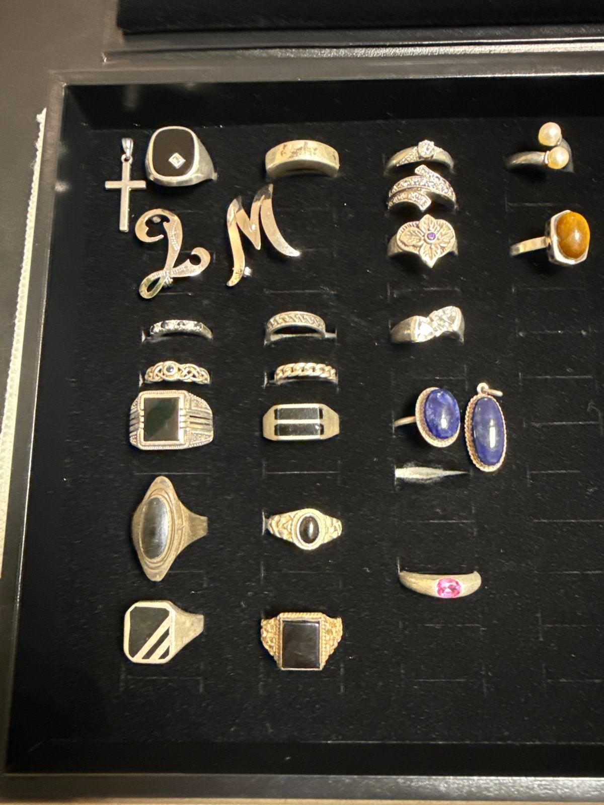 Vintage zilveren ringen met edelstenen, Sieraden, Tassen en Uiterlijk, Gebruikt, Ophalen of Verzenden, Dame of Heer, Met edelsteen