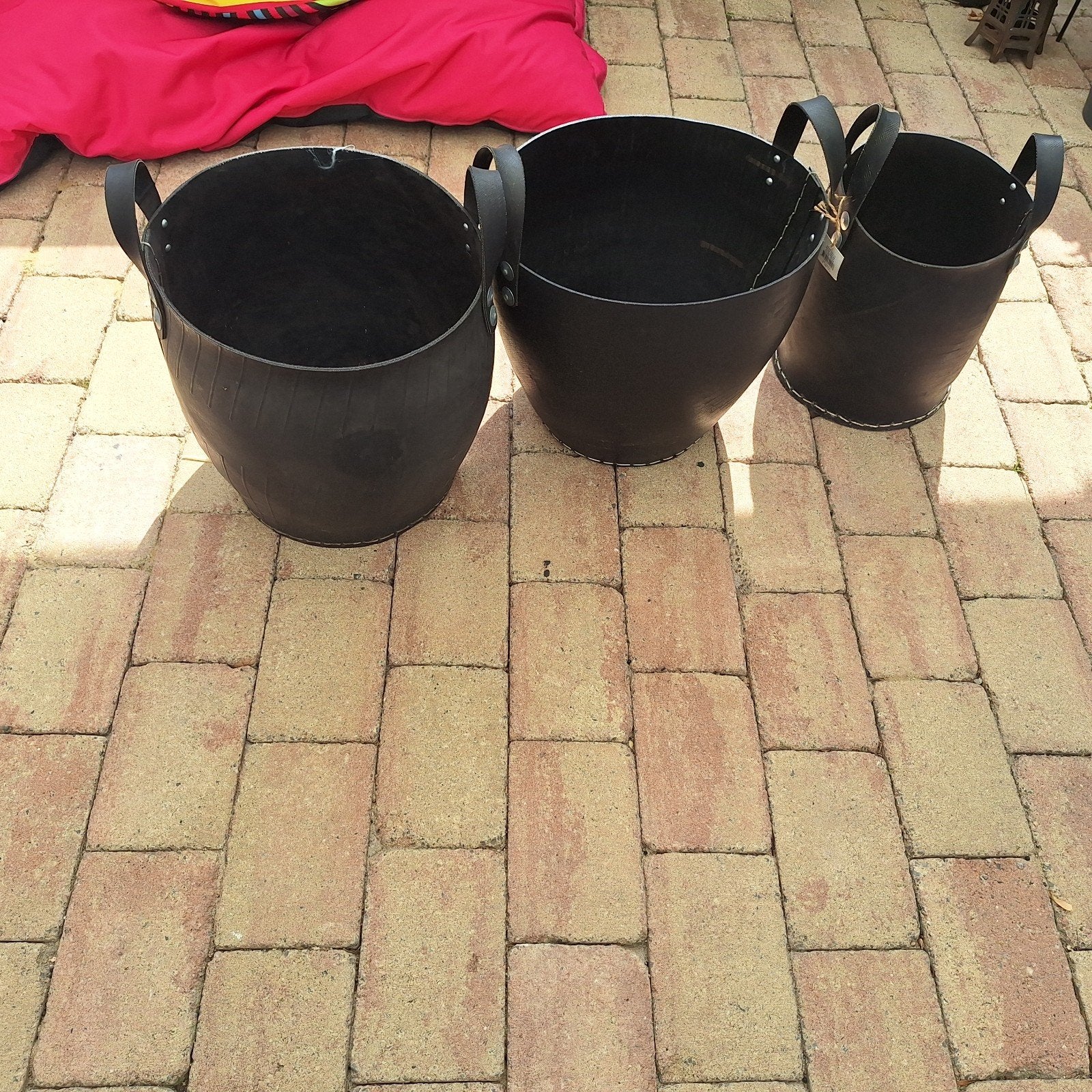 3 rubberen plantenbakken, Ophalen of Verzenden, Rond, Minder dan 30 cm