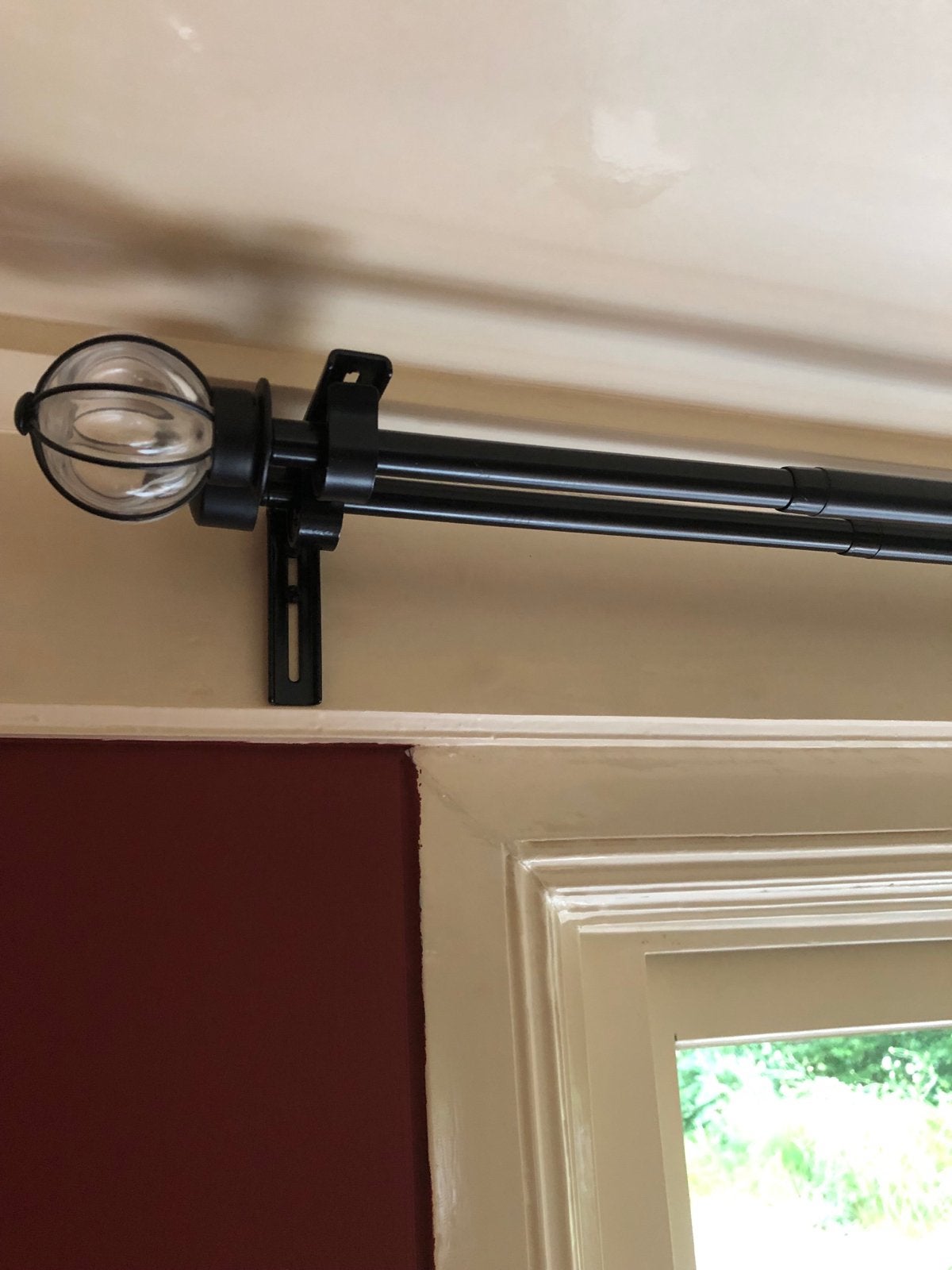 IKEA HUGAD / RÄCKA Gordijnrailcombinatie, zwart, 210-385 cm, Gebruikt, Zwart, Ophalen of Verzenden, IKEA