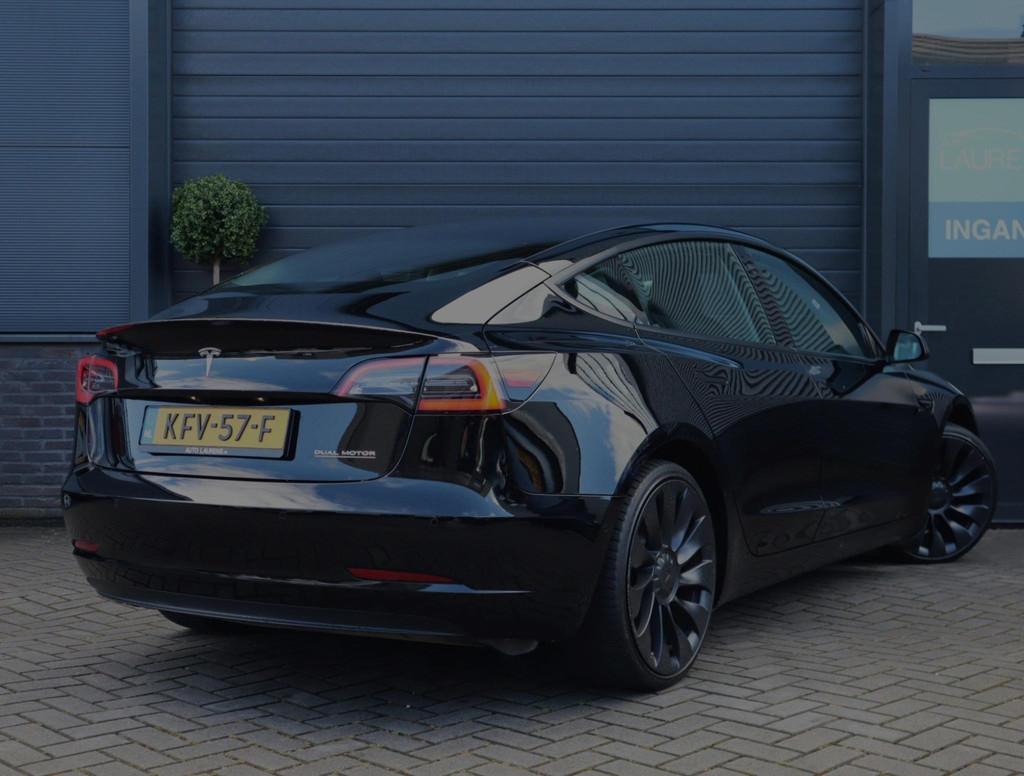 Tesla Model 3 Long Range AWD 75 kWh | 87.6% SOH | Pano | Stu, Auto's, Tesla, Automaat, Stof, Gebruikt, Zwart