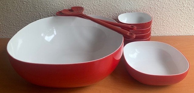 Mepal Rosti Synthesis: salade-set in luna-rood, Lochem, Ophalen of Verzenden, Zo goed als nieuw, Mepal
