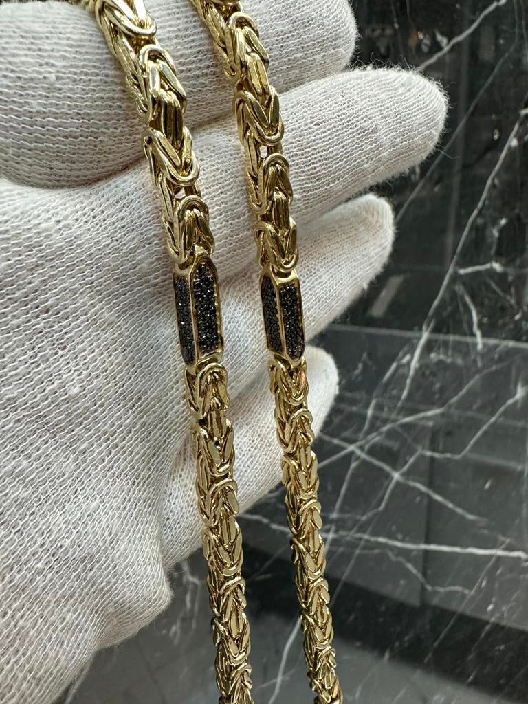 Prachtige 14k gouden koningsketting met onyx| 65 cm, Sieraden, Tassen en Uiterlijk, Kettingen, Ophalen of Verzenden, Nieuw